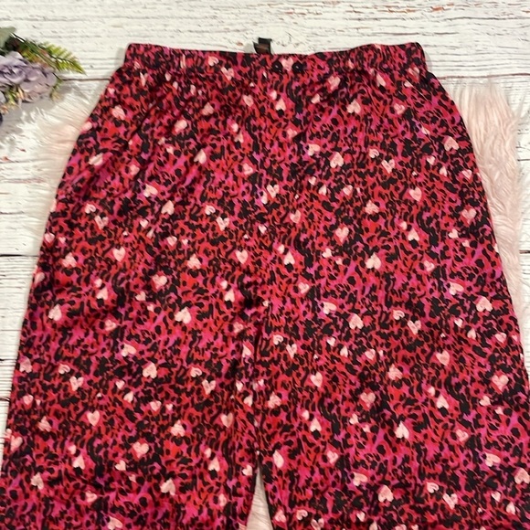 Savage X Fenty Satin Pants Red Animal Romance Pocket Unisex Men L Women XL - Picture 2 of 8